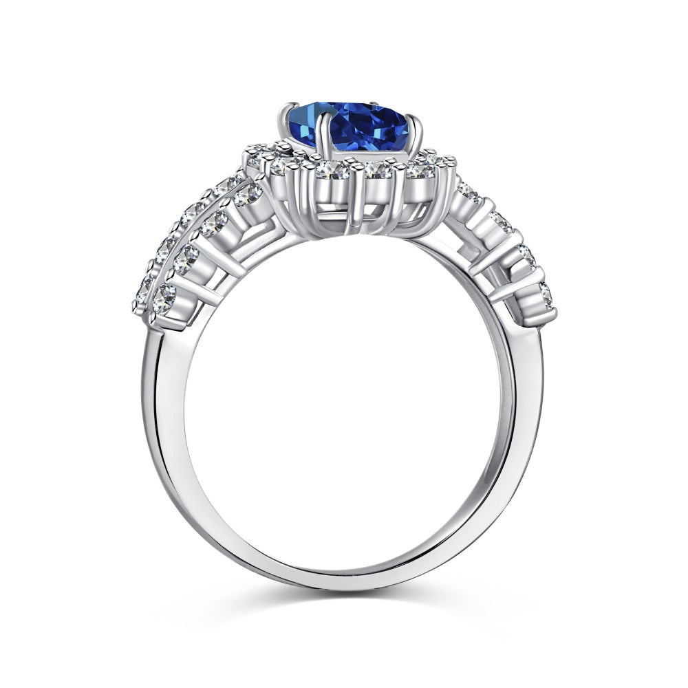 Diana Halo Sapphire Ring