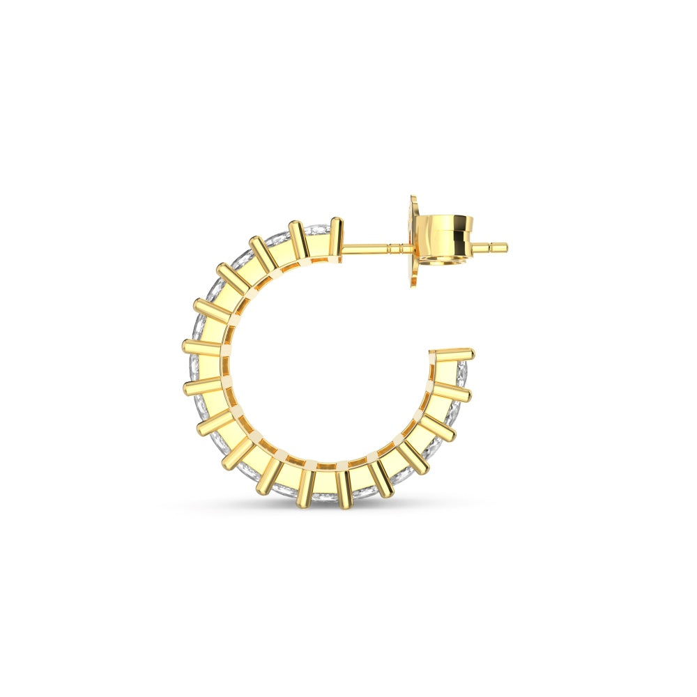 Chelsae Emerald Mini Hoop Gold Plated Earrings